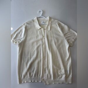 Cream button-up dress shirt – Gap (linen/summer style)